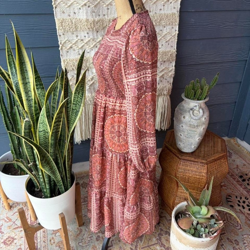 Böhme multicoloured midi dress with medallion design Size S boho - Picture 2 of 7